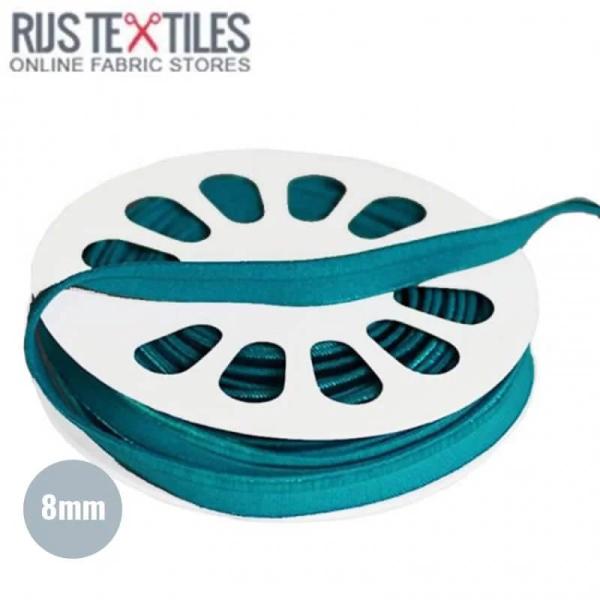 elastisches Glanz-Paspelband Breite 8 mm Petrol
